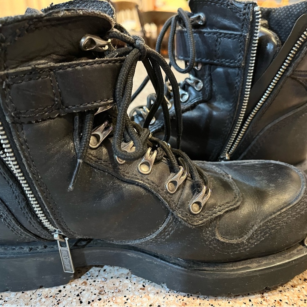 Harley-Davidson Stealth Riding Motorcycle Black Leather Boots View 5